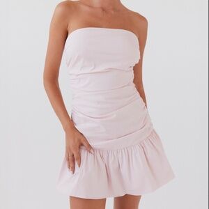 NWT Peppermayo Dear Taylor Ruched Mini Dress - Pink Cloud | US 6